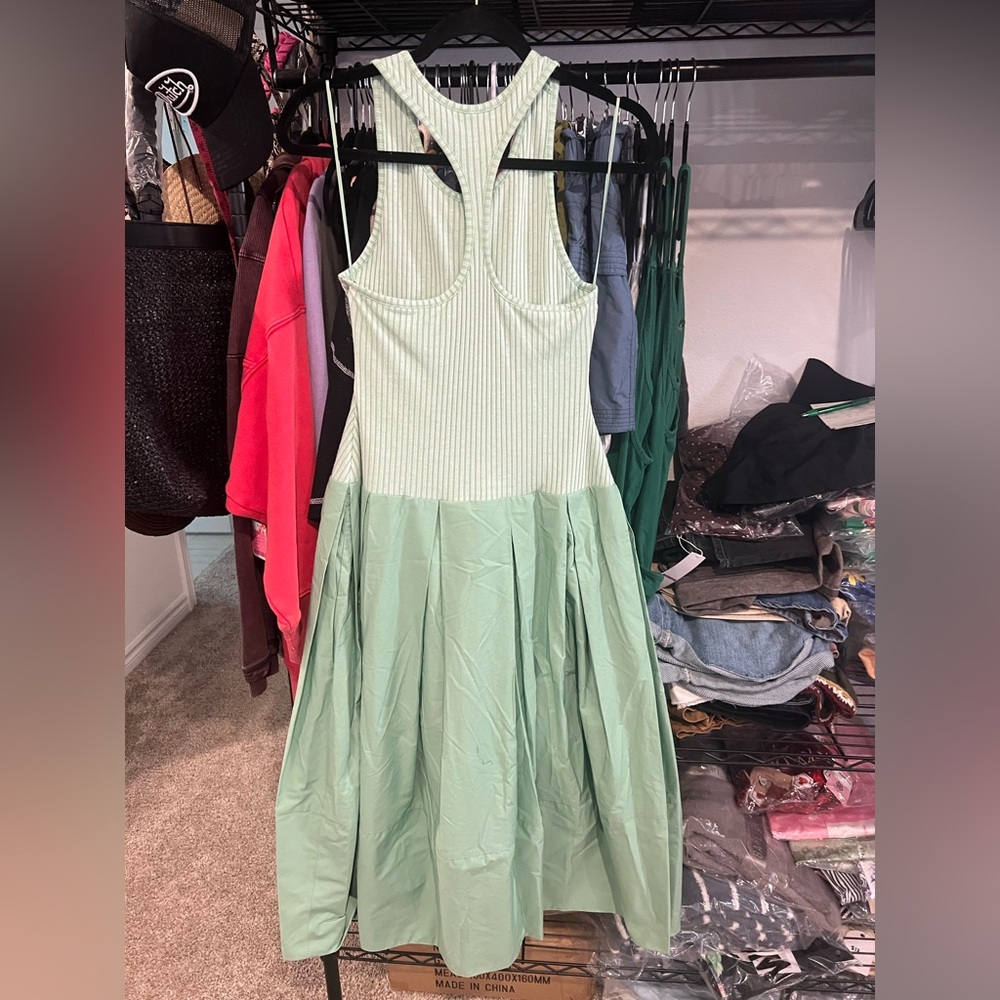 Free People Drops Of Venus Drop Waist Midi Dress, Lime Green, Various Sizes NWOT - Picture 6 of 10